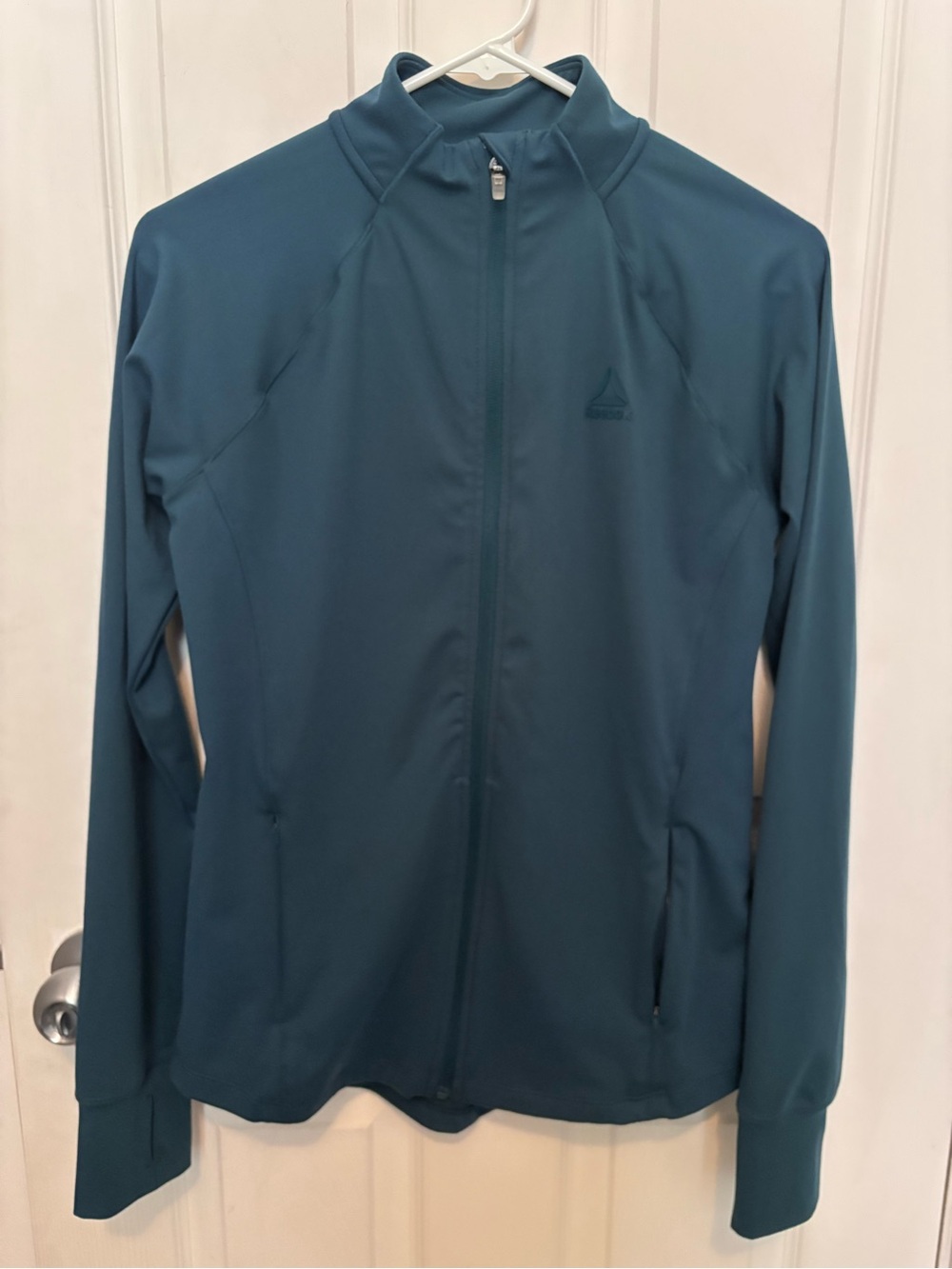 Reebok Teal Performance Athletic Athleisure Full Zip Jacket Womens Size M